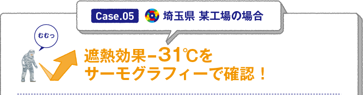 Case.05 埼玉県 某工場の場合　「遮熱効果-31℃をサーモグラフィーで確認！