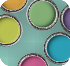 カラフルな塗料缶のイメージ